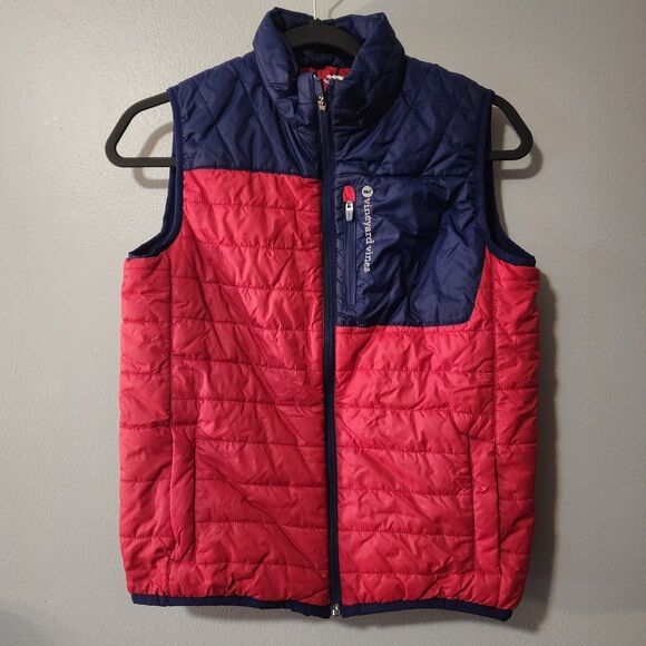 Vineyard Vines Boys Red Blue Nylon Puffer Vest Size Large - Picture 2 of 11